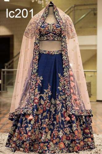 Pink Color Emboradry Designer Lehenga Cholli. by Rangoli Fab