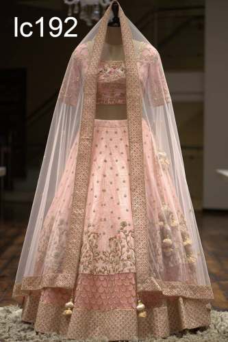 Pink Color Tapeta Silk Lehenga Choli.