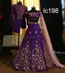 Purple Color  Embroidery Work Lehenga Choli.