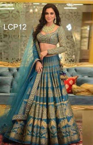 Sky Blue Color Banglori Silk  Lehenga Choli.
