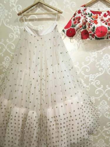 White Color Attractive Designer Lehenga Choli.