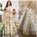 White Colored  Lehengha Choli Embrodariy Work.
