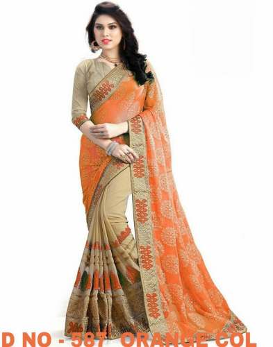 Embroidered Georgette Sarees by Hema Saree
