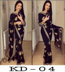 Georgette Embroidery Work Sarees