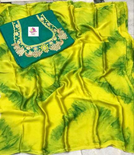 BANGLORI SILK SAREE WITH HEAVY EMBROIDERY WORK