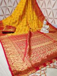 Blanton Silk Zari Checks with Meenakari Work 