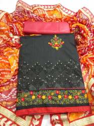  Chanderi Dress Material With bandhni Dupatta 