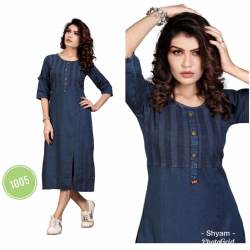 Clemira Presented Denim pure cotton Kurti