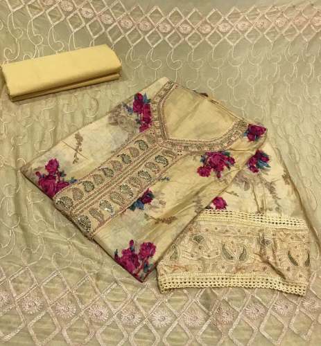 cotton print Salwar Suit with Embroidery Work