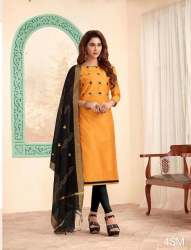 cotton Slub with Embroidery Dress