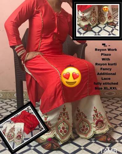 Cut Work Kurti Plazzo