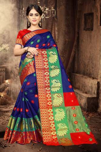 Pure Cotton Silk Saree With  By Clemira