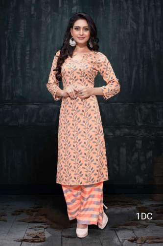 Designer Burberry Print Kurti Plazo With foil
