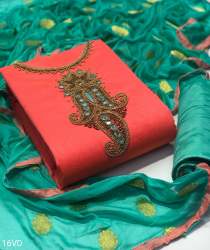 Designer Chanderi dress  with Nazmeen Dupatta