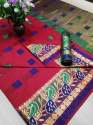 Designer Cotton Sil Saree With contrast Blouse thumb 1