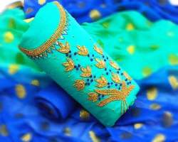 Designer Dress Material with KHATALI HAND WORK 