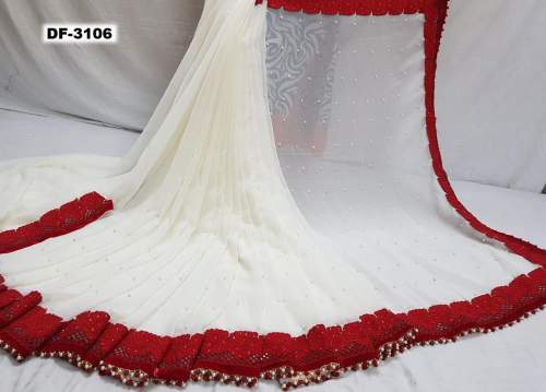 Designer Georgette saree with heavy embroidary 