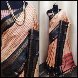 Designer Handloom Chex Saree