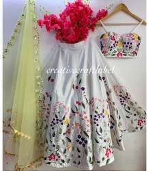 Designer HEAVY SOFT TAFFETA SILK Lahenga