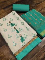 Designer Khadi Foil Print Dress Material