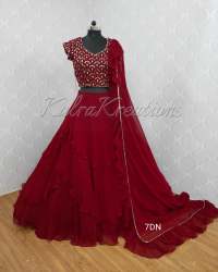 Designer Maroon Georgette Lehenga