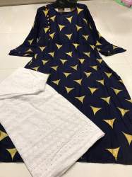 Designer Rayon Kurti with Chicken Plazo