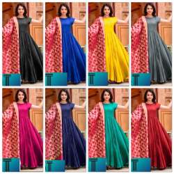 Designer Rayon Kurti With Jacquard Dupatta