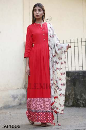 Designer Red Long Gown