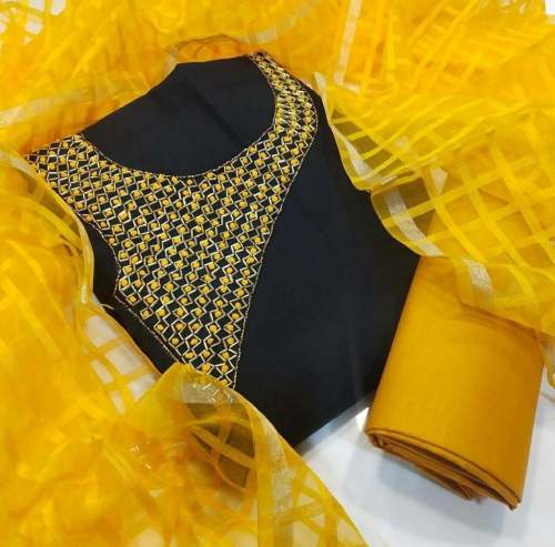 Designer Unstiched Dress Material With Embroidary