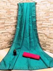 Designer Zoya Silk Saree With hotfix diamond