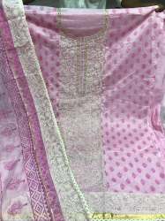 Dress Material with Chanderi Print Dupatta
