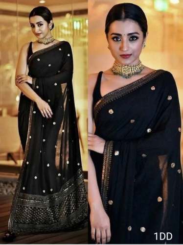 GEORGETTE SAREE WITH EMBROIDERY DESIGN