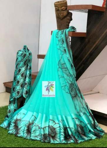 Georgette Saree With Satin Border
