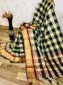 Handloom Chex Saree thumb 4