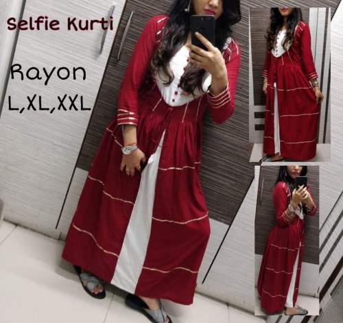 Heavy Designer Kurti With Gota Patti Lace