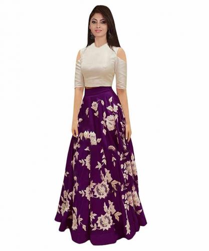  Heavy quality Satin silk Lahenga With EMBROIDERY 