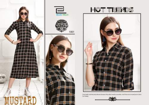  heavy rayon Checks Print kurtis