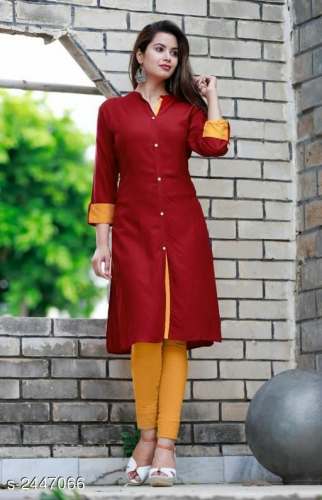 Heavy rayon Plain Beautiful Kurti 