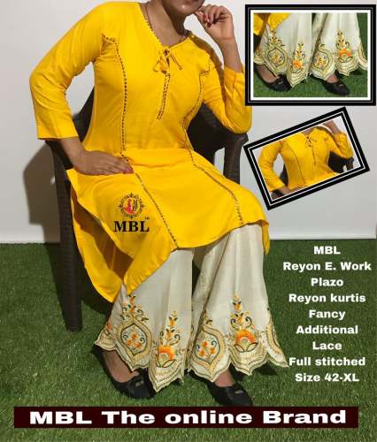 Kurti with Plazo with Embroidary work