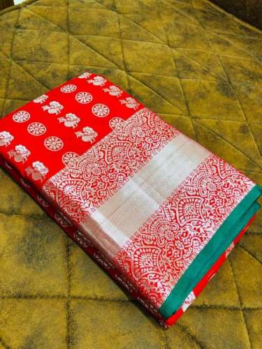 Lichi Silk With Weaving Silver Zari Saree By