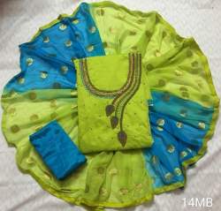 Modal Chanderi Hand Worked Dress Materials