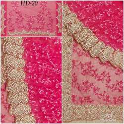 NET WITH EMBROIDERY HEAVY MULTY WORK WITH PEARL