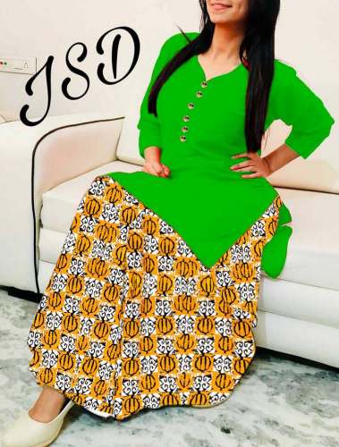 JSd kurti Plazzo Set 