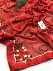 Printed Chiffon Saree with Gotapatti Work