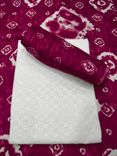 Pure Chikan Work Dress Material
