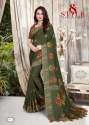 Pure Jute Linen Cotton Printed Saree thumb 7