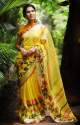 Pure Linen sartin patta Saree thumb 4