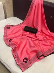 RANGOLI SILK SAREE WITH MACHINE STONE DIAMOND