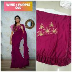 Rangoli Silk Saree With Ruffle By Clemira