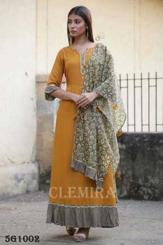 Rayon Fabric Long Gown